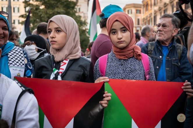 Roma per la Palestina. Piazza Vittorio, 13 Ottobre. (Reportage&nbsp;fotografico)