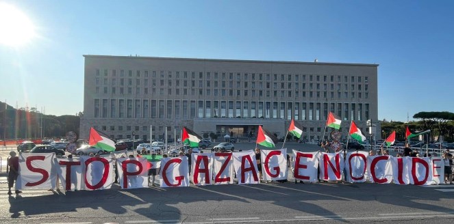Lettera aperta per il Ministro Tajani. Presidio per la Palestina alla Farnesina, Roma.&nbsp;18/07/2024.