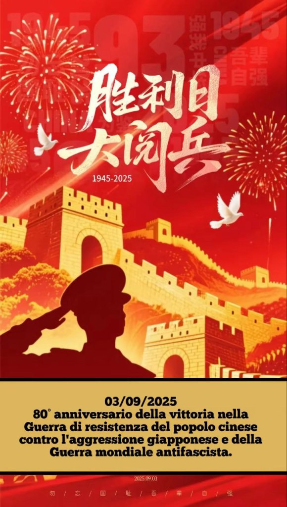 80° anniversario della vittoria nella Guerra di resistenza del popolo cinese contro l’aggressione giapponese e della Guerra mondiale&nbsp;antifascista.